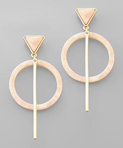 Triangle & Circle Bar Earrings