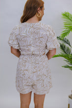Load image into Gallery viewer, Blissful Day Key Hole Printed Romper- Cream
