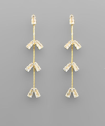 Baguette Crystal Drop Earrings
