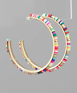 Color Rubber Beads Hoops