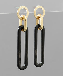 Acrylic Long Oval Dangle Earrings