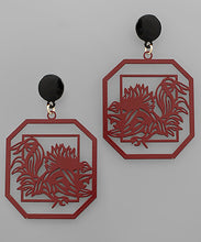 Load image into Gallery viewer, Gamecock Filigree Octagon Earrings
