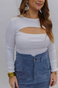 Be My Comfort Ribbed Crop Top- Off White