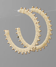 Load image into Gallery viewer, Raffia Flat Hoops
