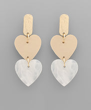 Load image into Gallery viewer, Leather &amp; Acrylic Heart Earrings
