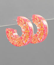 Load image into Gallery viewer, Sequined Resin Hoops
