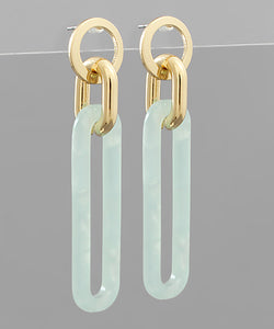 Acrylic Long Oval Dangle Earrings
