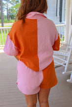 Load image into Gallery viewer, Sunburst Colorblock Set- Pink&amp;Orange
