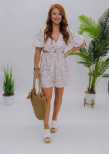 Load image into Gallery viewer, Blissful Day Key Hole Printed Romper- Cream
