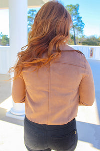 Hayden Suede Moto Jacket- Camel