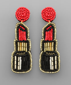 Lipstick Bead Earrings