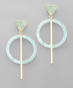 Triangle & Circle Bar Earrings
