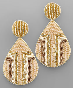 Multi Beads Teardrop Earrings