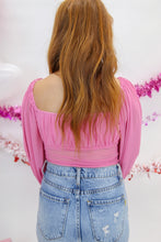 Load image into Gallery viewer, Love In The Air Square Neck Crop Top- Pink
