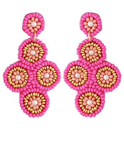 Beaded Cluster Earrings