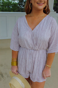 Run Away Flounce Kimono Romper- White