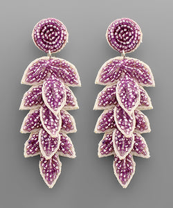 Bead Leaf Earrings