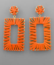 Load image into Gallery viewer, Raffia Oversize Rectangle Earrings

