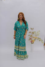 Load image into Gallery viewer, Take Me Away Floral Maxi Dress- Jade
