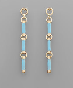 Epoxy Cylinder Drop Earrings