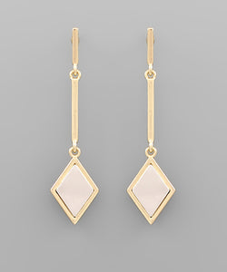Rhombus Drop Line Earrings