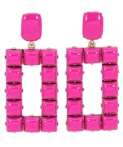 Rectangle Acrylic Bead Earrings