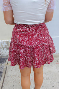 Emerson Polka Dot Skort- Wine