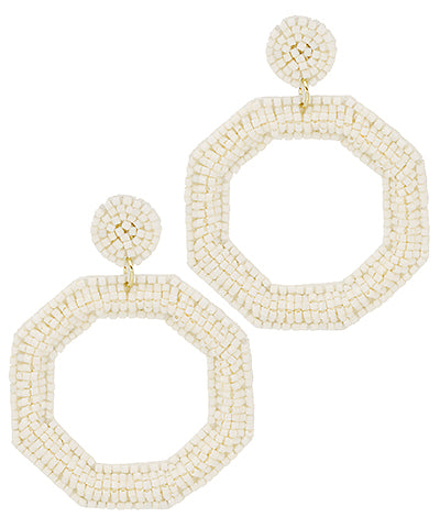 Beaded Octagon Earrings