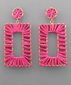 Raffia Oversize Rectangle Earrings