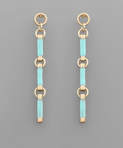 Epoxy Cylinder Drop Earrings