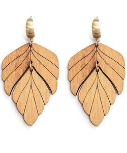 Wooden Leaf Earrings