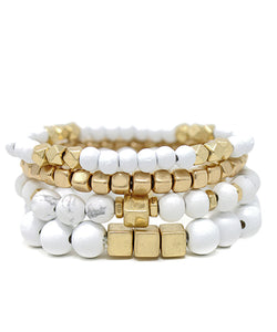 4 Row Wood Bracelet