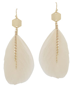 Feather & Line Earrings
