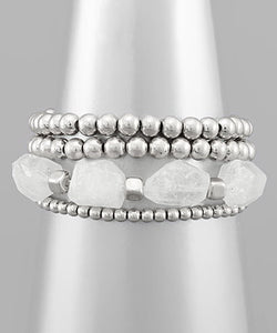 Stone & Metal Beads Bracelet