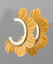 Load image into Gallery viewer, Raffia Flower Cut Hoops
