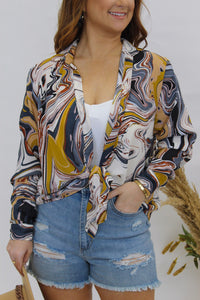 All the Allure Open Tie Crop Top- Mustard