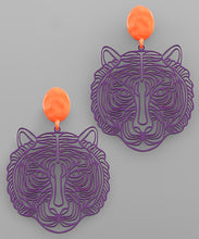 Load image into Gallery viewer, Tiger Head Filigree Earrings
