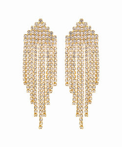 Triangle Crystal Fringe Earrings