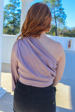 Load image into Gallery viewer, Rey One Shoulder Ruched Crop Blouse- Lilac
