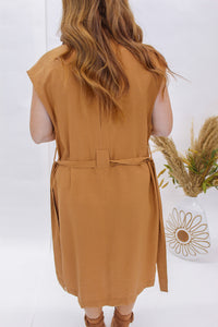 Aspen Belted Long Vest- Camel