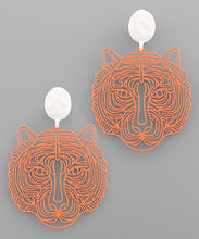 Load image into Gallery viewer, Tiger Head Filigree Earrings
