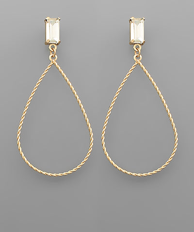 Textured Metal Teardrop Earrings