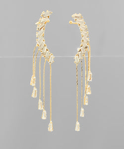 Curved Bead Bar & 5 Row Earrings