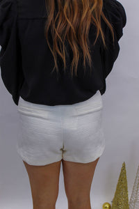 Latte High Waisted Shorts- Cream