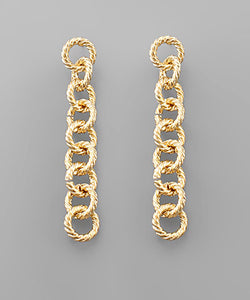 Round Chain Row Earrings
