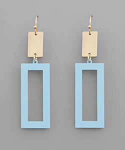 Color Coated Rectangle Earrings