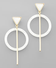 Load image into Gallery viewer, Triangle &amp; Circle Bar Earrings

