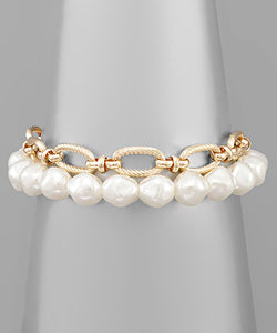 Pearl & Chain Bracelet