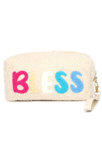 Cozy Teddy Fur Wristlet Pouch