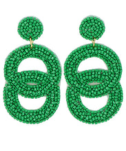 Load image into Gallery viewer, Beaded Circle Link Earrings
